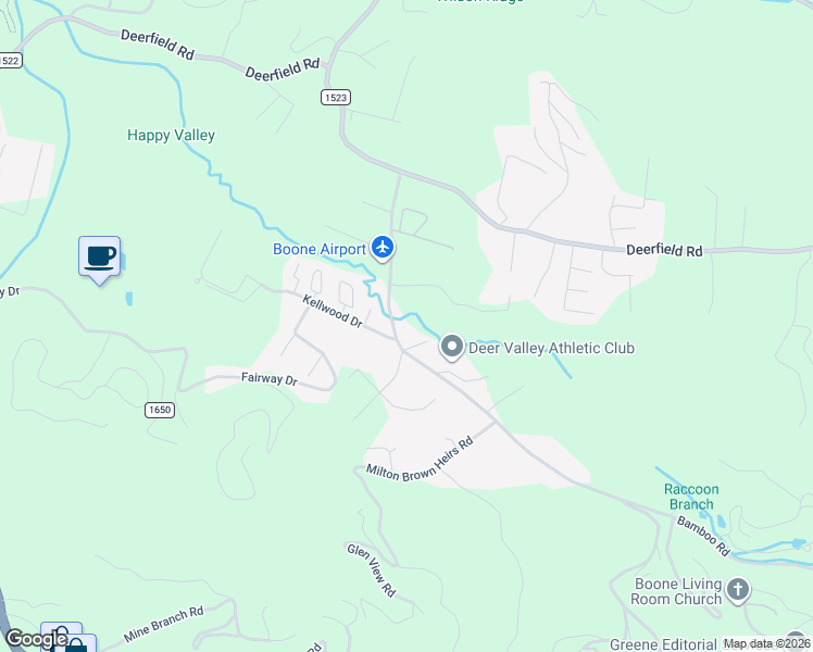 map of restaurants, bars, coffee shops, grocery stores, and more near 127 Sports Club Lane in Boone