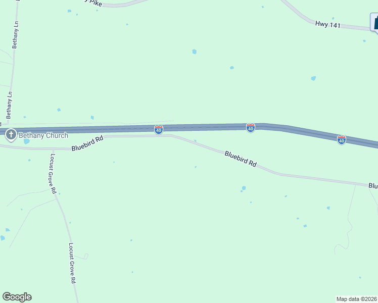 map of restaurants, bars, coffee shops, grocery stores, and more near 4796 Bluebird Road in Lebanon