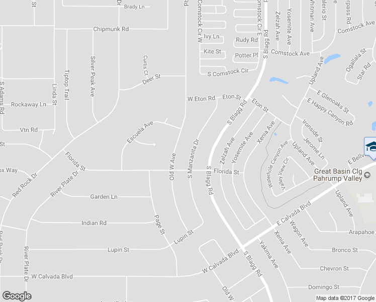 map of restaurants, bars, coffee shops, grocery stores, and more near 1890 South Manzanita Drive in Pahrump
