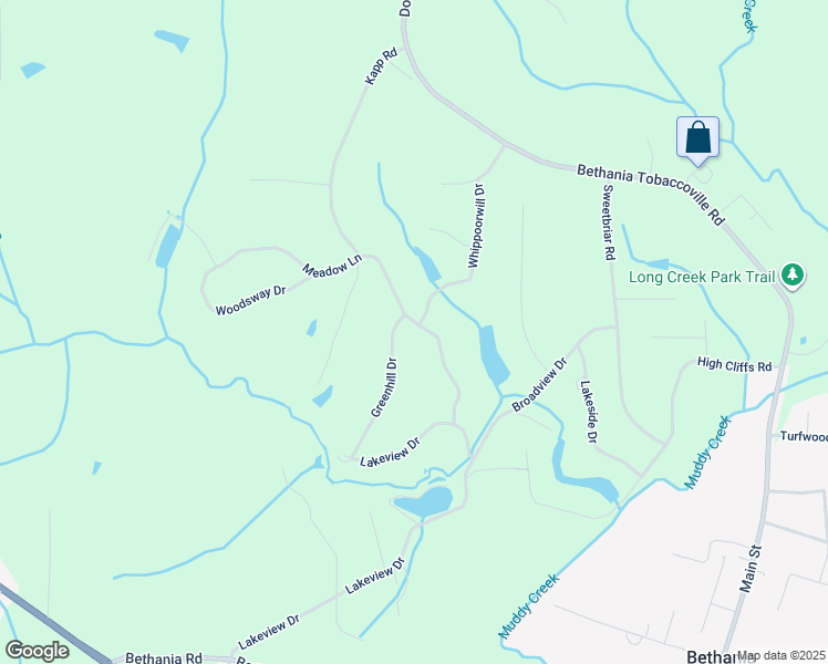 map of restaurants, bars, coffee shops, grocery stores, and more near 5664 Whippoorwill Drive in Pfafftown
