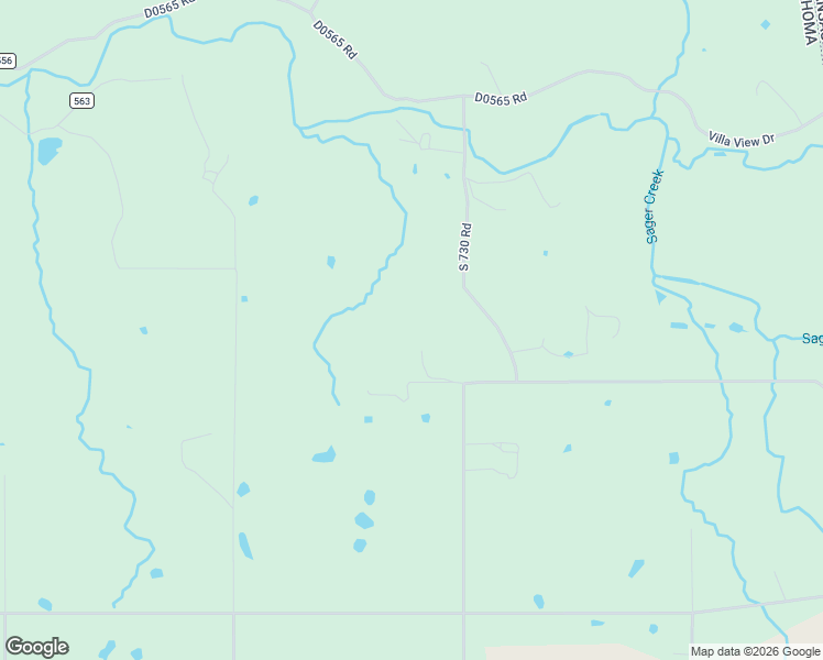 map of restaurants, bars, coffee shops, grocery stores, and more near 57001 South 730 Road in Colcord