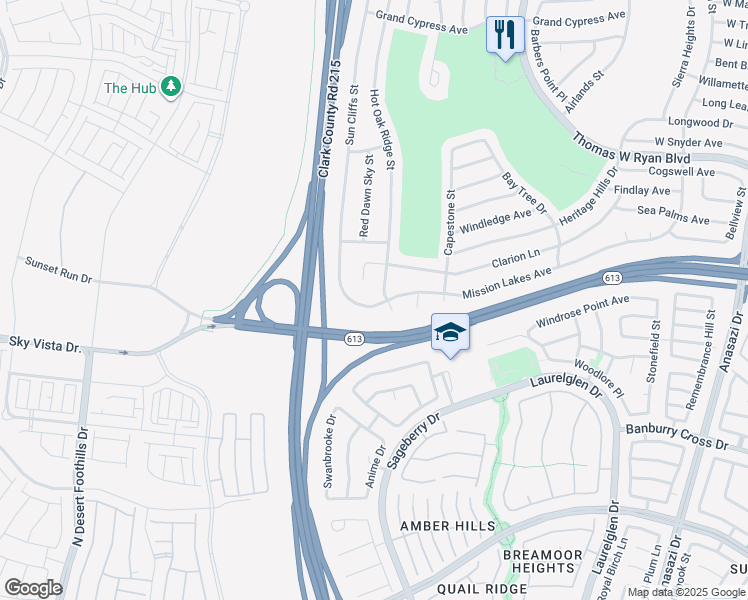 map of restaurants, bars, coffee shops, grocery stores, and more near 11004 Mission Lakes Avenue in Las Vegas