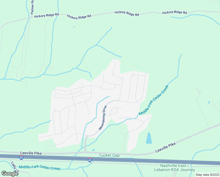 map of restaurants, bars, coffee shops, grocery stores, and more near 732 Shady Stone Way in Lebanon