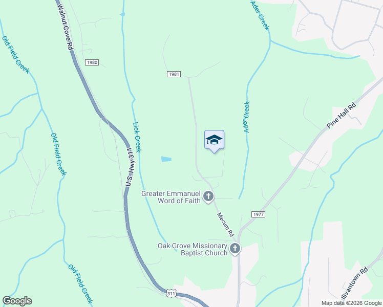 map of restaurants, bars, coffee shops, grocery stores, and more near 4260 Mecum Road in Walkertown