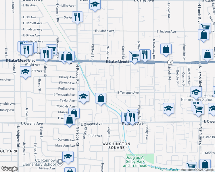 map of restaurants, bars, coffee shops, grocery stores, and more near 1865 North Luna Alegre Street in Las Vegas