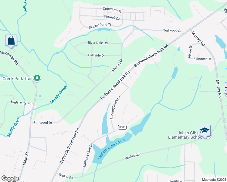 map of restaurants, bars, coffee shops, grocery stores, and more near 1818 Bethania-Rural Hall Road in Winston-Salem