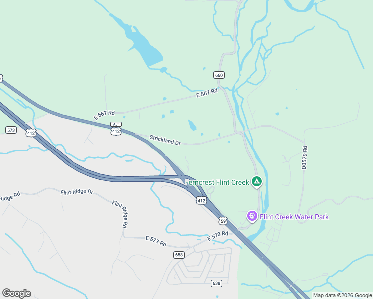 map of restaurants, bars, coffee shops, grocery stores, and more near 17494 U.S. 412 in Colcord