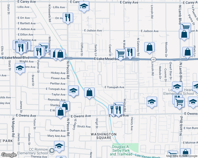 map of restaurants, bars, coffee shops, grocery stores, and more near 1848 North Luna Alegre Street in Las Vegas