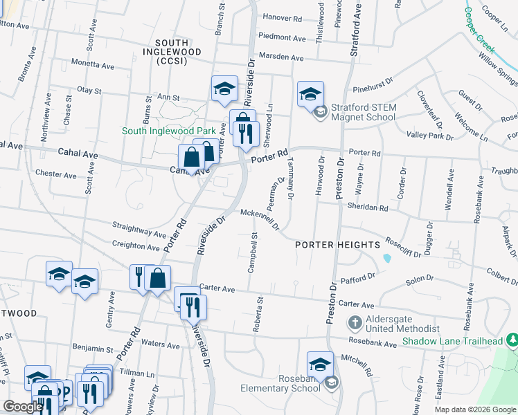 map of restaurants, bars, coffee shops, grocery stores, and more near 210 Mckennell Drive in Nashville