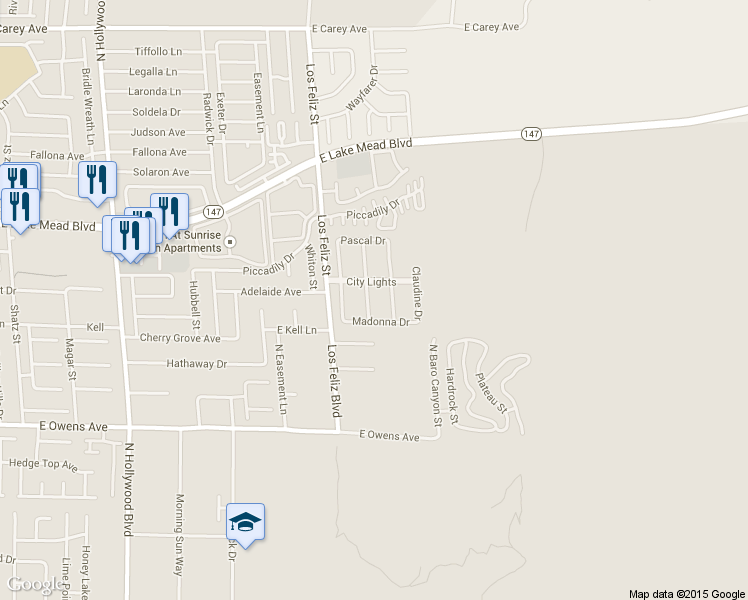 map of restaurants, bars, coffee shops, grocery stores, and more near 1879 Racine Drive in Las Vegas