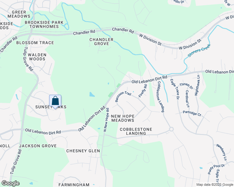 map of restaurants, bars, coffee shops, grocery stores, and more near 4549 Raccoon Trail in Nashville