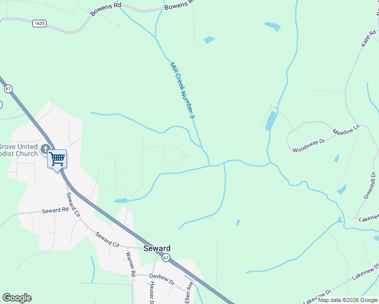 map of restaurants, bars, coffee shops, grocery stores, and more near 4003 Woodridge Lane in Pfafftown