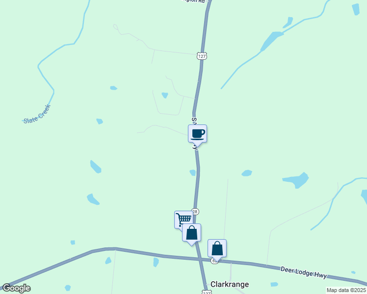 map of restaurants, bars, coffee shops, grocery stores, and more near 6804 South York Highway in Clarkrange