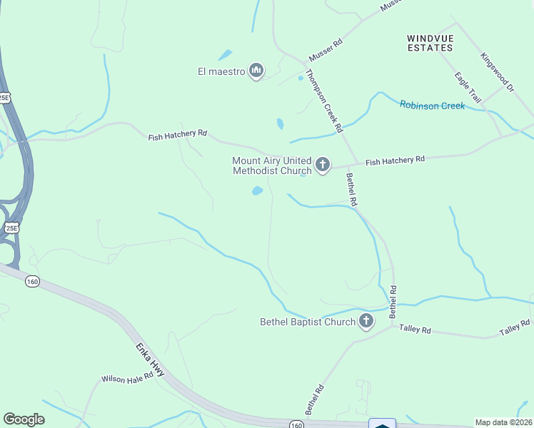 map of restaurants, bars, coffee shops, grocery stores, and more near 2102 Robertson Road in Morristown