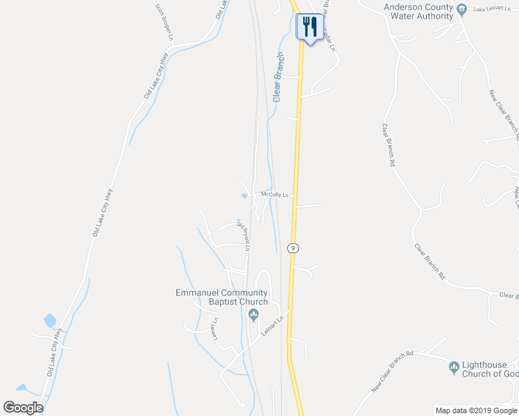 map of restaurants, bars, coffee shops, grocery stores, and more near 111 McCully Lane in Rocky Top