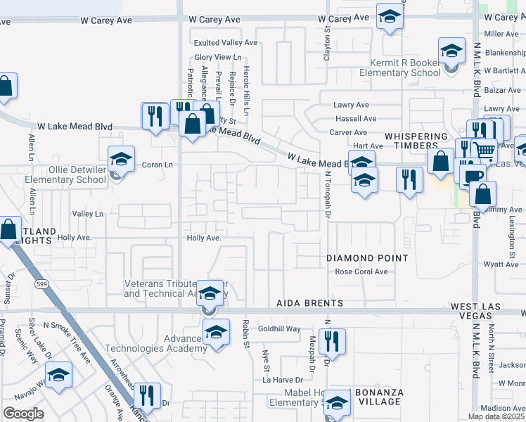 map of restaurants, bars, coffee shops, grocery stores, and more near 2417 Daisy Hill Avenue in Las Vegas