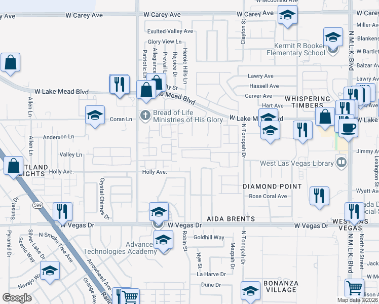 map of restaurants, bars, coffee shops, grocery stores, and more near 2417 Daisy Hill Avenue in Las Vegas