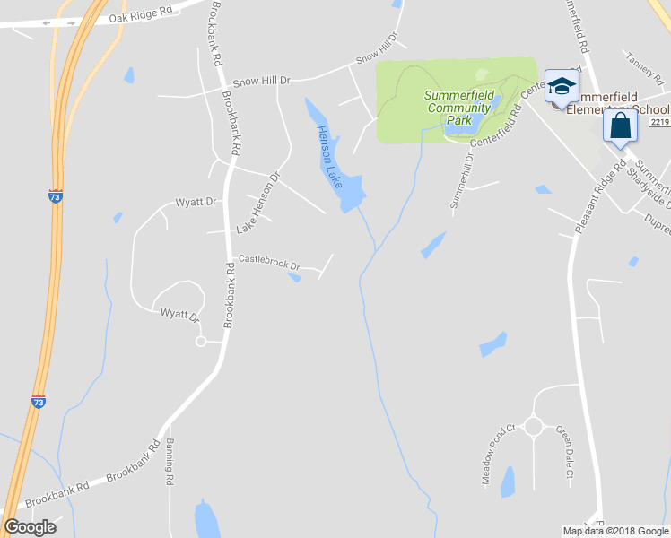 map of restaurants, bars, coffee shops, grocery stores, and more near 7013 Marseilles Court in Summerfield
