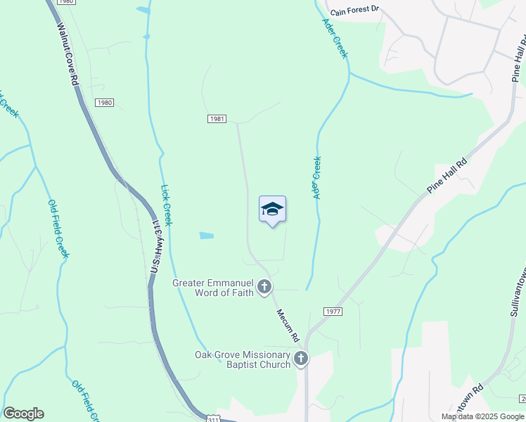 map of restaurants, bars, coffee shops, grocery stores, and more near 4263 Mecum Road in Walkertown