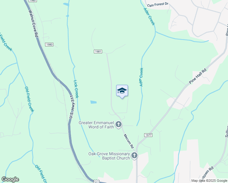 map of restaurants, bars, coffee shops, grocery stores, and more near 4263 Mecum Road in Walkertown