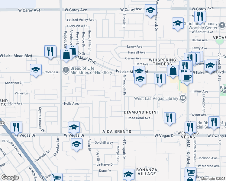 map of restaurants, bars, coffee shops, grocery stores, and more near 2200 Saxton Hill Avenue in Las Vegas