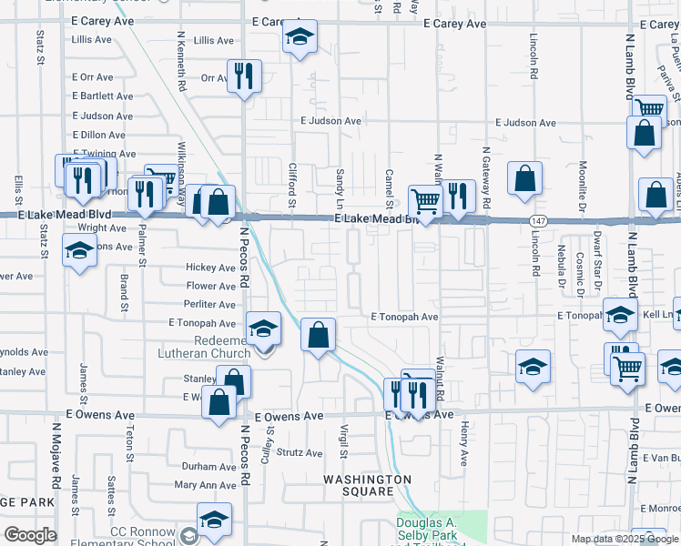 map of restaurants, bars, coffee shops, grocery stores, and more near 1888 Molly Meadows Street in Las Vegas