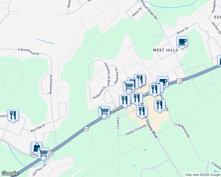 map of restaurants, bars, coffee shops, grocery stores, and more near 427 Lancaster Court in Morristown