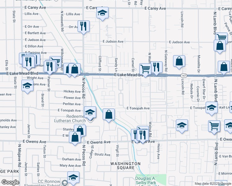 map of restaurants, bars, coffee shops, grocery stores, and more near 1888 Molly Meadows Street in Las Vegas