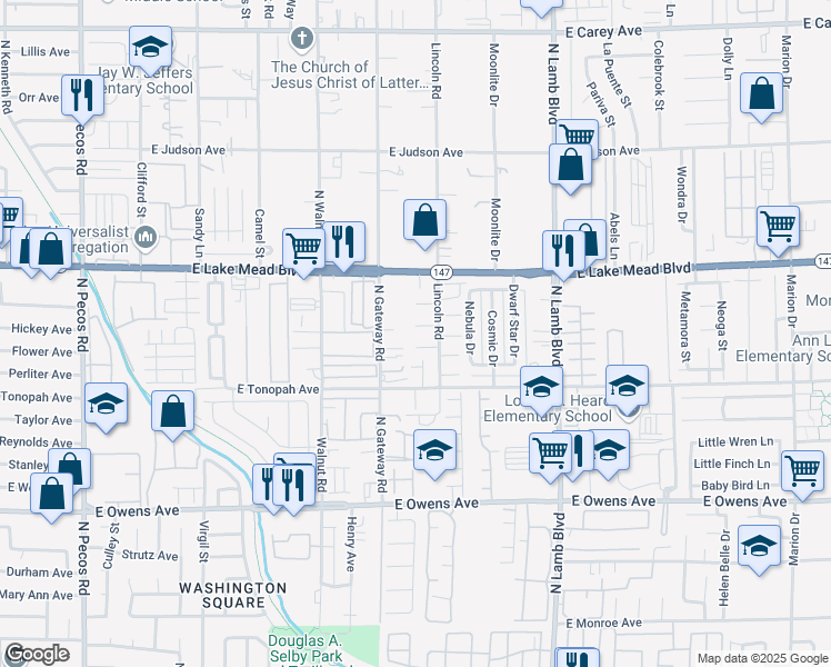 map of restaurants, bars, coffee shops, grocery stores, and more near 4061 Vicenta Court in Las Vegas