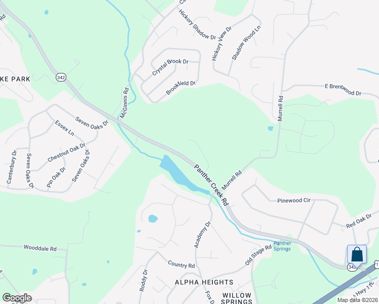 map of restaurants, bars, coffee shops, grocery stores, and more near 1150 Panther Creek Road in Morristown