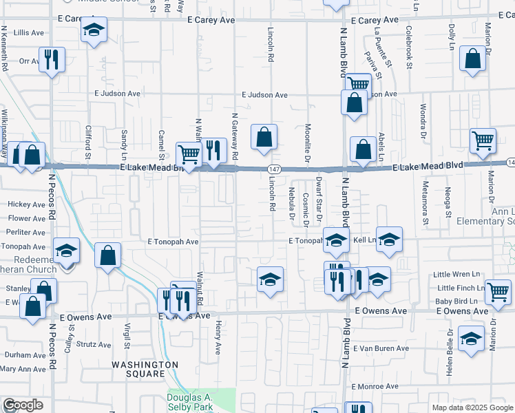 map of restaurants, bars, coffee shops, grocery stores, and more near 4061 Vicenta Court in Las Vegas