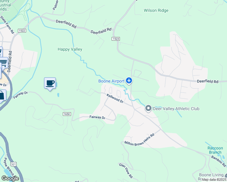 map of restaurants, bars, coffee shops, grocery stores, and more near 140 Carriage Lamp Court in Boone