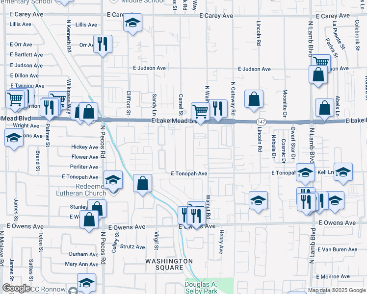 map of restaurants, bars, coffee shops, grocery stores, and more near 1911 Quintearo Street in Las Vegas