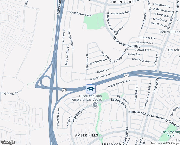 map of restaurants, bars, coffee shops, grocery stores, and more near 10825 Clarion Lane in Las Vegas