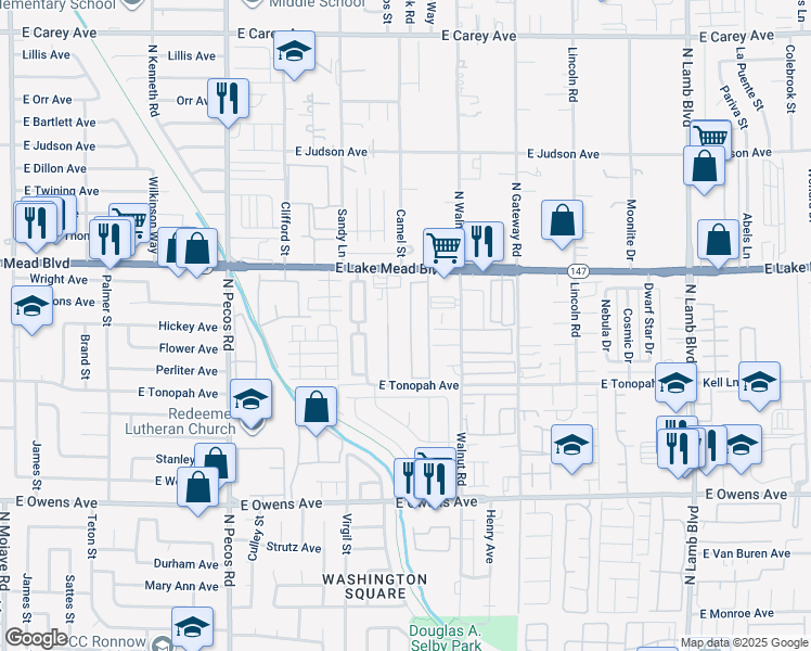 map of restaurants, bars, coffee shops, grocery stores, and more near 1911 Quintearo Street in Las Vegas