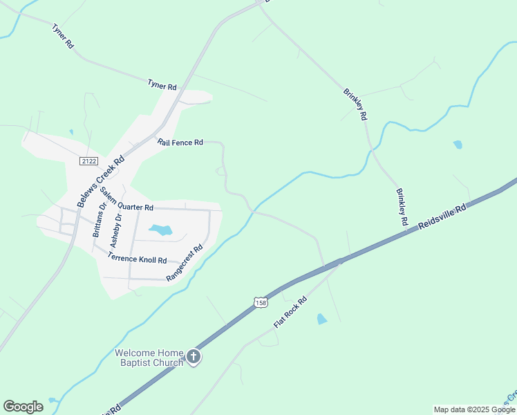 map of restaurants, bars, coffee shops, grocery stores, and more near Rail Fence Road in Belews Creek
