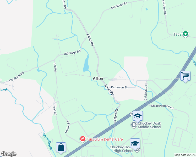map of restaurants, bars, coffee shops, grocery stores, and more near in Afton