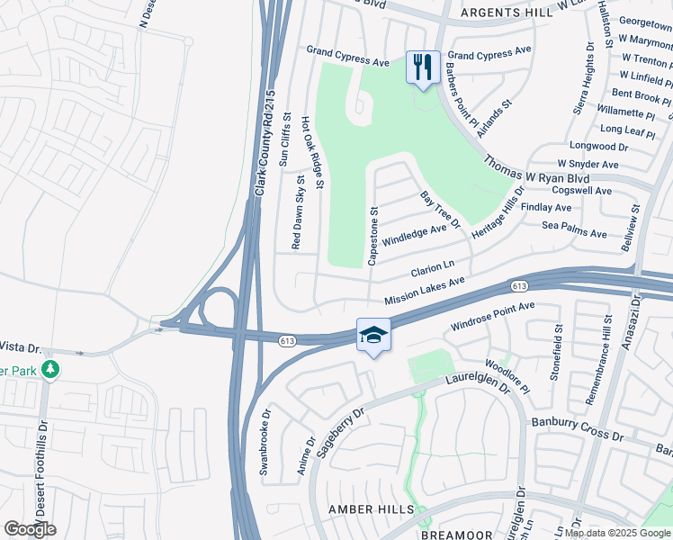 map of restaurants, bars, coffee shops, grocery stores, and more near 10924 Clarion Lane in Las Vegas
