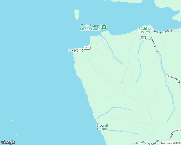 map of restaurants, bars, coffee shops, grocery stores, and more near 40 Eagle Roost Cove in Waverly