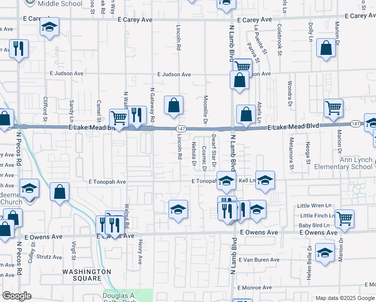 map of restaurants, bars, coffee shops, grocery stores, and more near 4131 Artist Ct in Las Vegas
