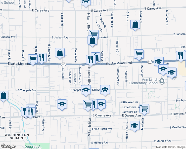 map of restaurants, bars, coffee shops, grocery stores, and more near 4328 Wyndham Street in Las Vegas