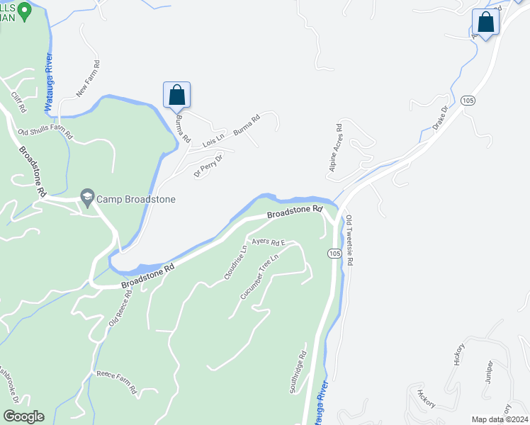 map of restaurants, bars, coffee shops, grocery stores, and more near 356 Broadstone Road in Banner Elk