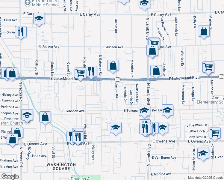 map of restaurants, bars, coffee shops, grocery stores, and more near 4049 East Lake Mead Boulevard in Las Vegas