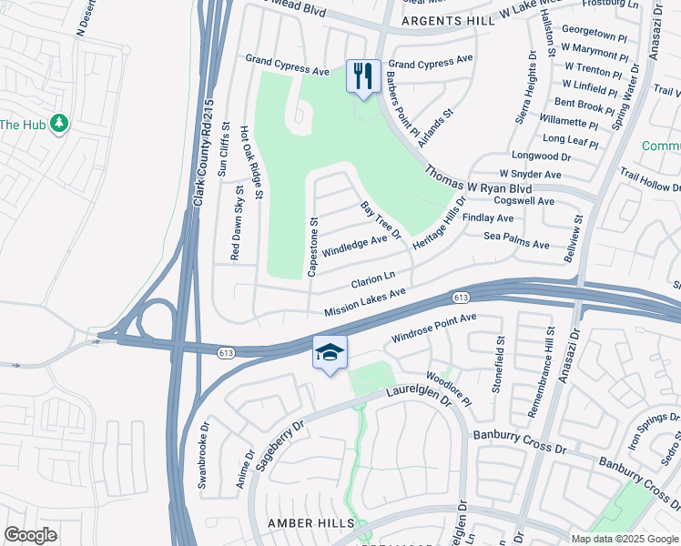 map of restaurants, bars, coffee shops, grocery stores, and more near 10817 Heritage Hills Drive in Las Vegas