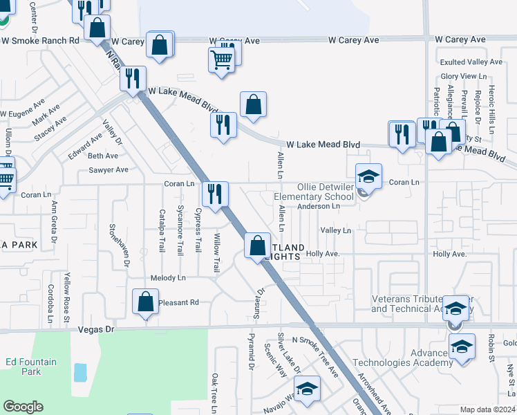 map of restaurants, bars, coffee shops, grocery stores, and more near 1972 Majalis Place in Las Vegas