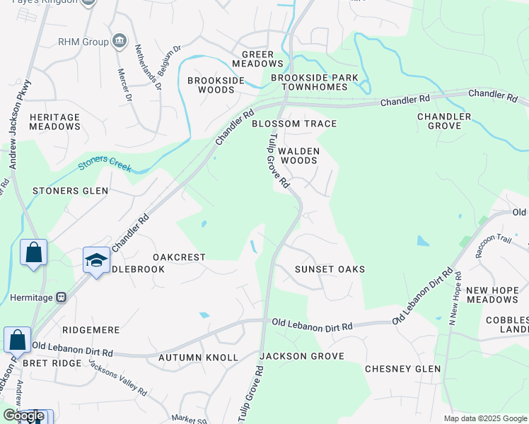 map of restaurants, bars, coffee shops, grocery stores, and more near 896 Tulip Grove Road in Nashville