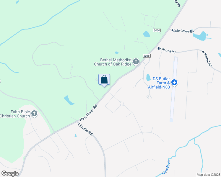 map of restaurants, bars, coffee shops, grocery stores, and more near 8459 Haw River Road in Oak Ridge