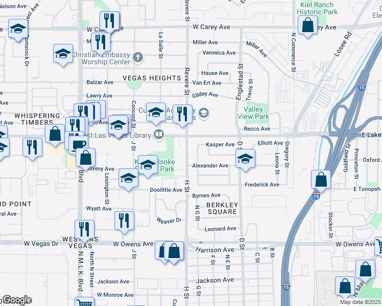 map of restaurants, bars, coffee shops, grocery stores, and more near 805 West Lake Mead Boulevard in Las Vegas