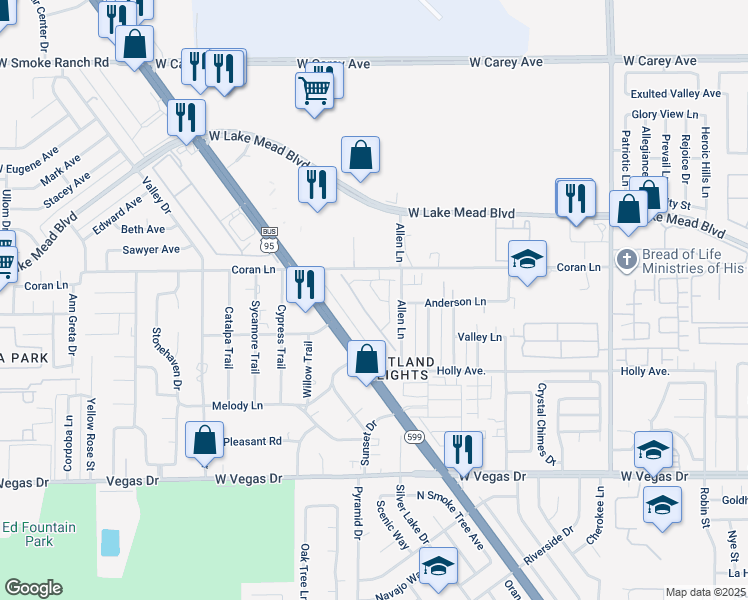 map of restaurants, bars, coffee shops, grocery stores, and more near 1969 Rubra Place in Las Vegas