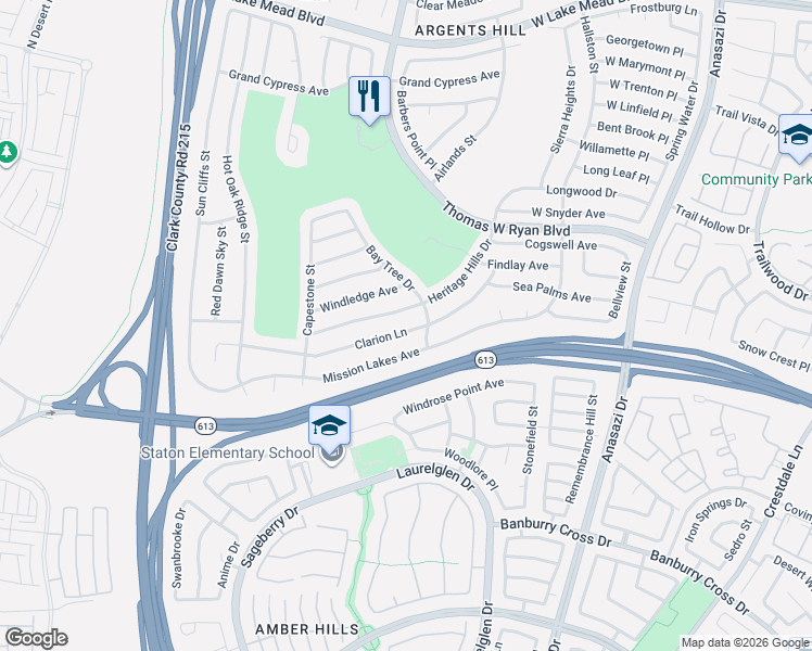 map of restaurants, bars, coffee shops, grocery stores, and more near 10705 Heritage Hills Drive in Las Vegas